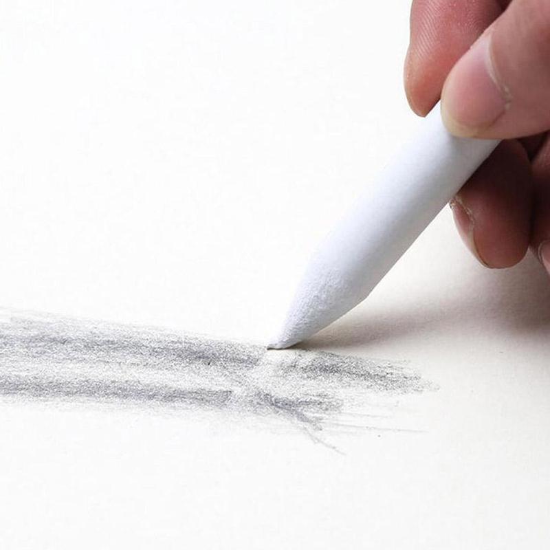 Pincel de dibujo para difuminado Tortillon tocón, herramienta de 3 tamaños para dibujar sombras de arroz blanco, Arte Artístico, blanco, T8A0