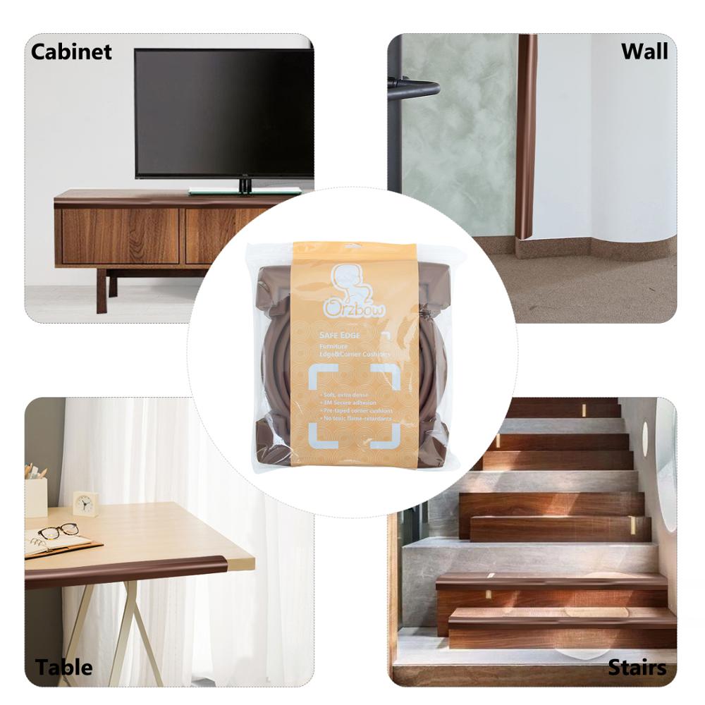 Orzbow proteção de canto para crianças, proteção de canto 5m para bebês proteção para casa protetor de borda amortecedor para móveis infantis