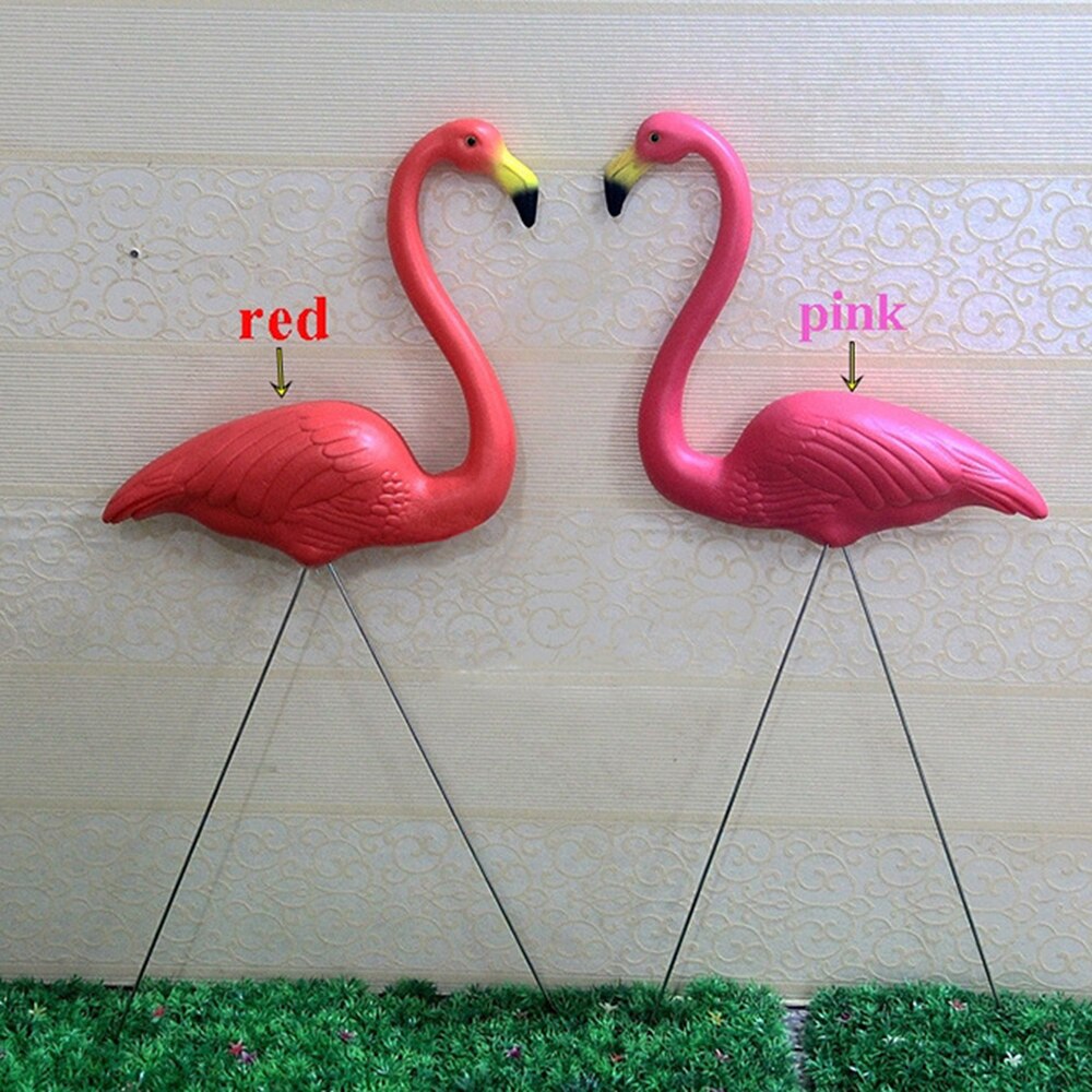Gratis nipper 1 par plastik flamingo havehave dekoration og græsplæne kunst ornament bryllup ceremoni dekoration