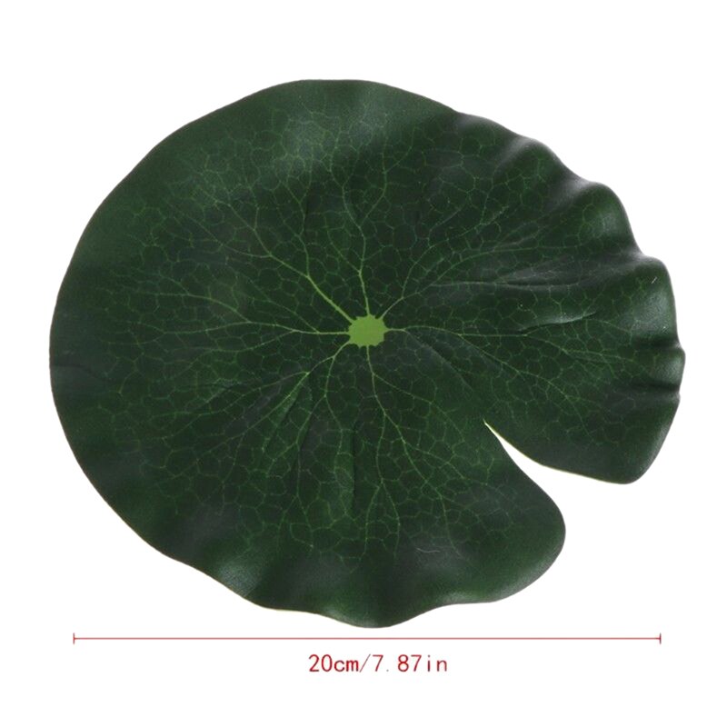 5pcs Artificial Lotus Water Lily Floating Flower Pond Tank Plant leaf Ornament 10cm Home Wedding Garden Pond Pool Decoration: 20cm(1Pc)