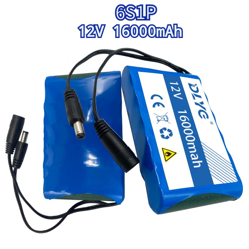 Super Portable12v6s1p16000mah Rechargeable Lithium Ion Battery Pack Capacity Dc Battery Pack12.6v Cctv Cam Monitor Charger Piles