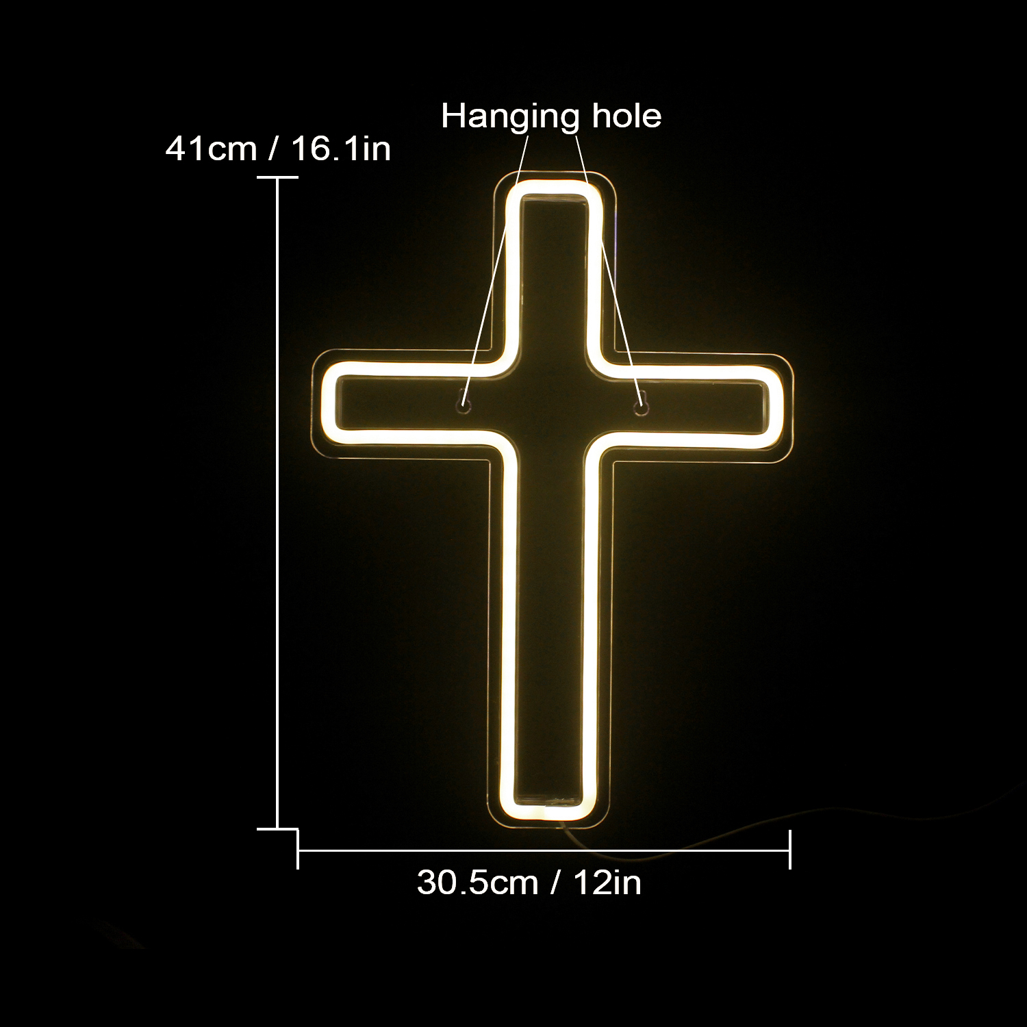 Wanxing-señal de neón LED en forma de cruz, USB con interruptor, lámpara colgante de arte de pared para vacaciones, Bar, boda, , Club, decoración de la habitación del hogar