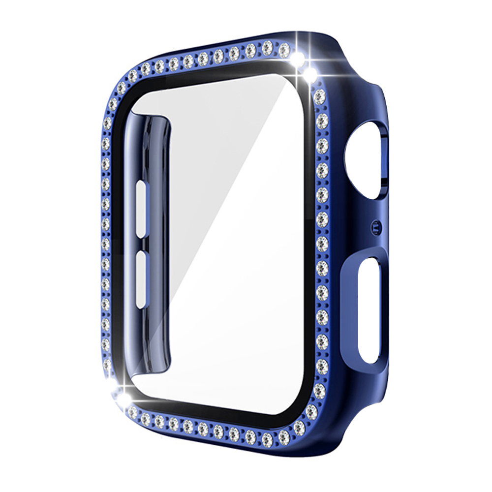 Apple Watch Case Series7 6 SE 5 4 3 2 iWatch Case Accessor 45mm 41mm 44mm 40mm 42mm 38mm Protector Bumper PC Diamond Apple Watch: Blue / 7 Inches & Above