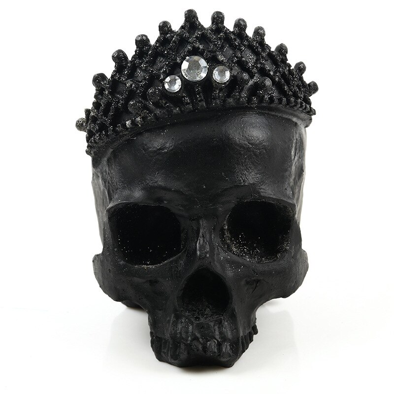 Moquerry Resin Simulation skull Crown King Human Skull Model Resin Skull Head Art Copy Home Bar Decoration Halloween