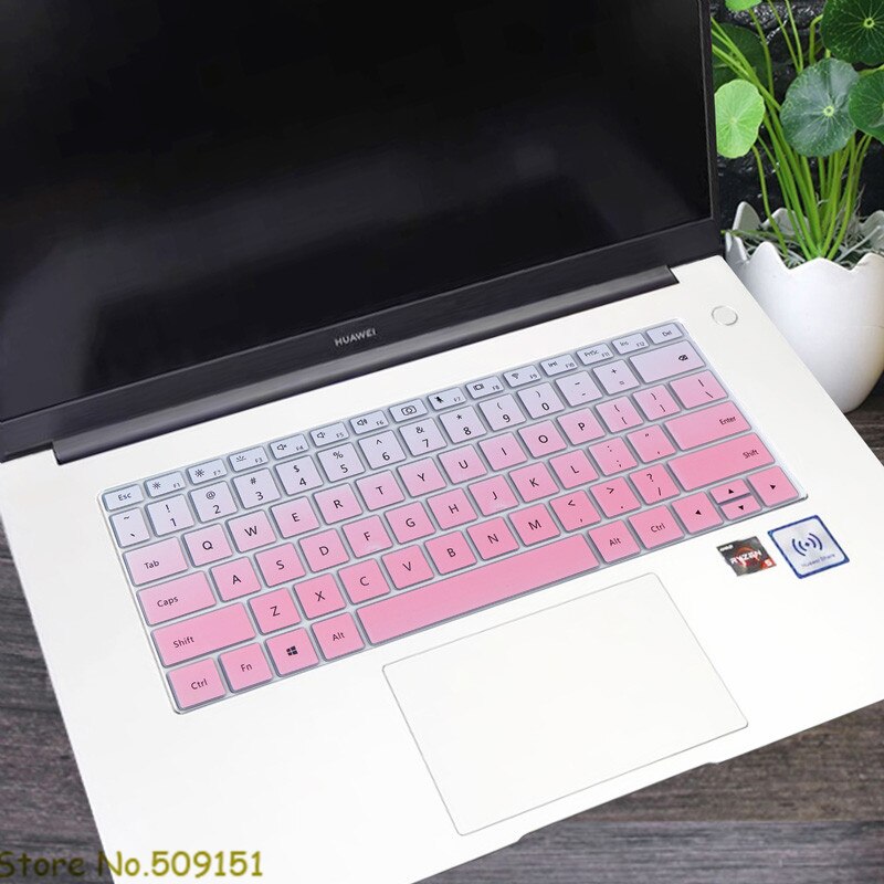 For Huawei Honor MagicBook 15 Laptop 15.6 inch Silicone Keyboard Skin Cover Protector MAGIC BOOK 15-inch: Gradual Pink