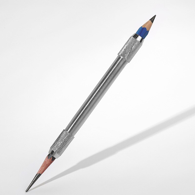 Extension de crayon de couleur à Double tête en métal, croquis, école, peinture, fournitures d&#39;art, outil d&#39;écriture: Steel color