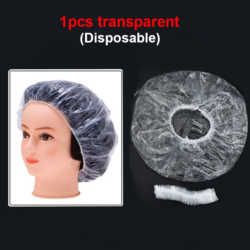 Waterdichte Douche Cap Thicken Elastische Kapsalon Cover Cap Vrouwen Leuke Stippen Bad Caps Hoed Badkamer Accessoires Haar Motorkap Cap: 1pcs (disposable)