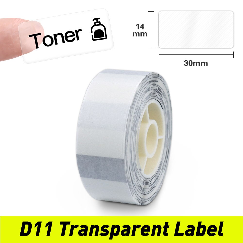 D11 Niimbot Portable Thermal Label Printer D11 Label Sticker Round White Colorful Transparent Label Paper Tape D11 Label Maker: 06 Transaprent