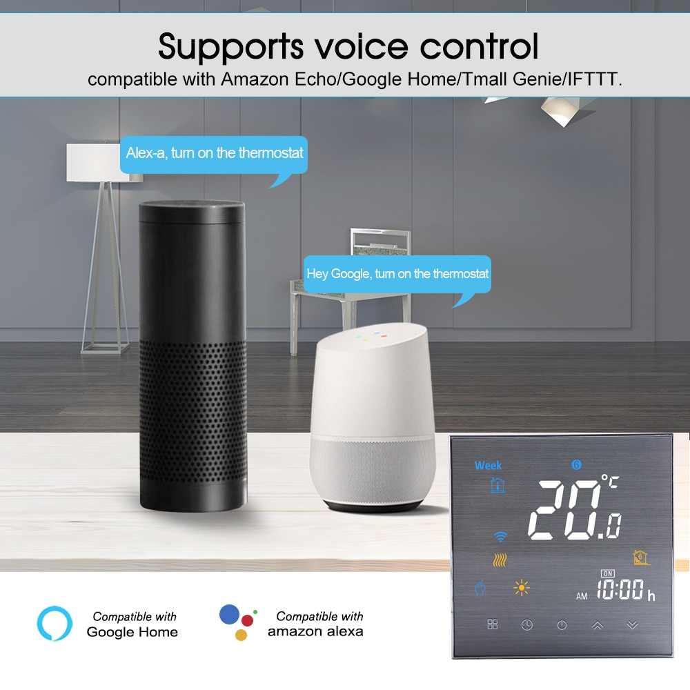 Smart termostat wifi for vannvarme gulv gasskjele termostat temperaturkontroller stemmestyring med google home
