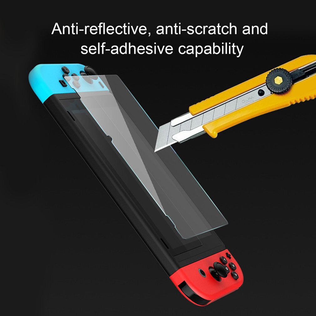 Displayschutzfolie aus gehärtetem glas mit augenschutz für nintendo switch – zubehör
