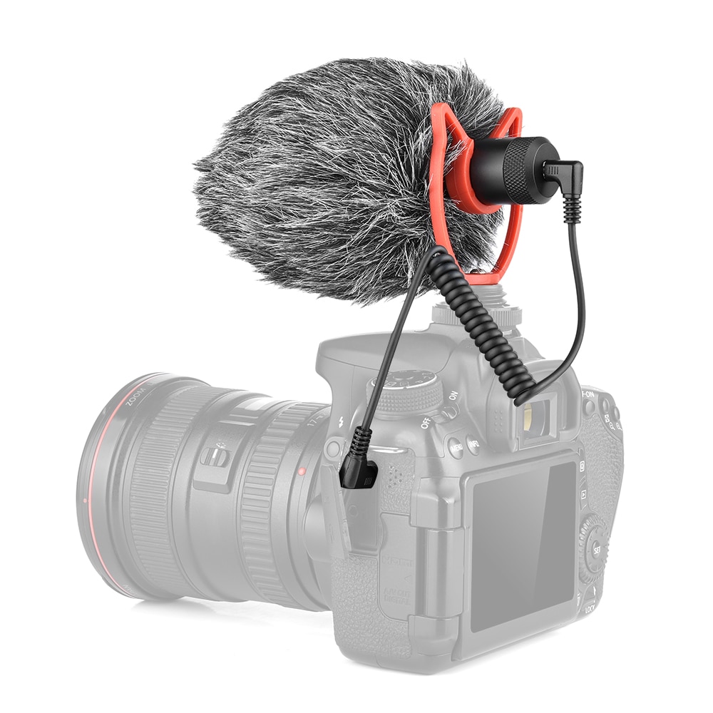 Andoer Mini Microphone Plug-and-Play Mic 3.5mm Plug with Shock Mount Wind Screen for Smartphone DSLR Camera Video Recording MIC