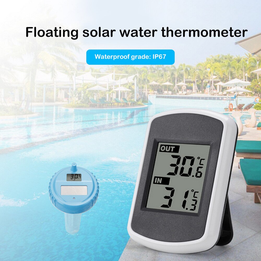 Flydende sensor viser termometer trådløs pool termometer svømme spa dam badekar vandtæt temperatur transmitter meter