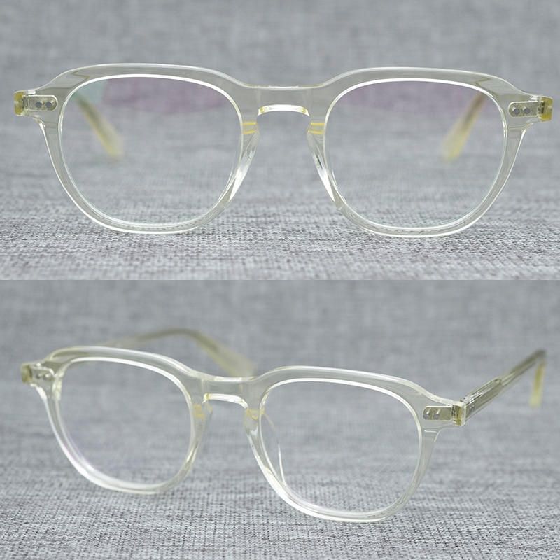 Acetaat Brillen Originele Japan Handgemaakte Hele Jelly Kleur Frame Hand Klinknagel Billik Eyewear