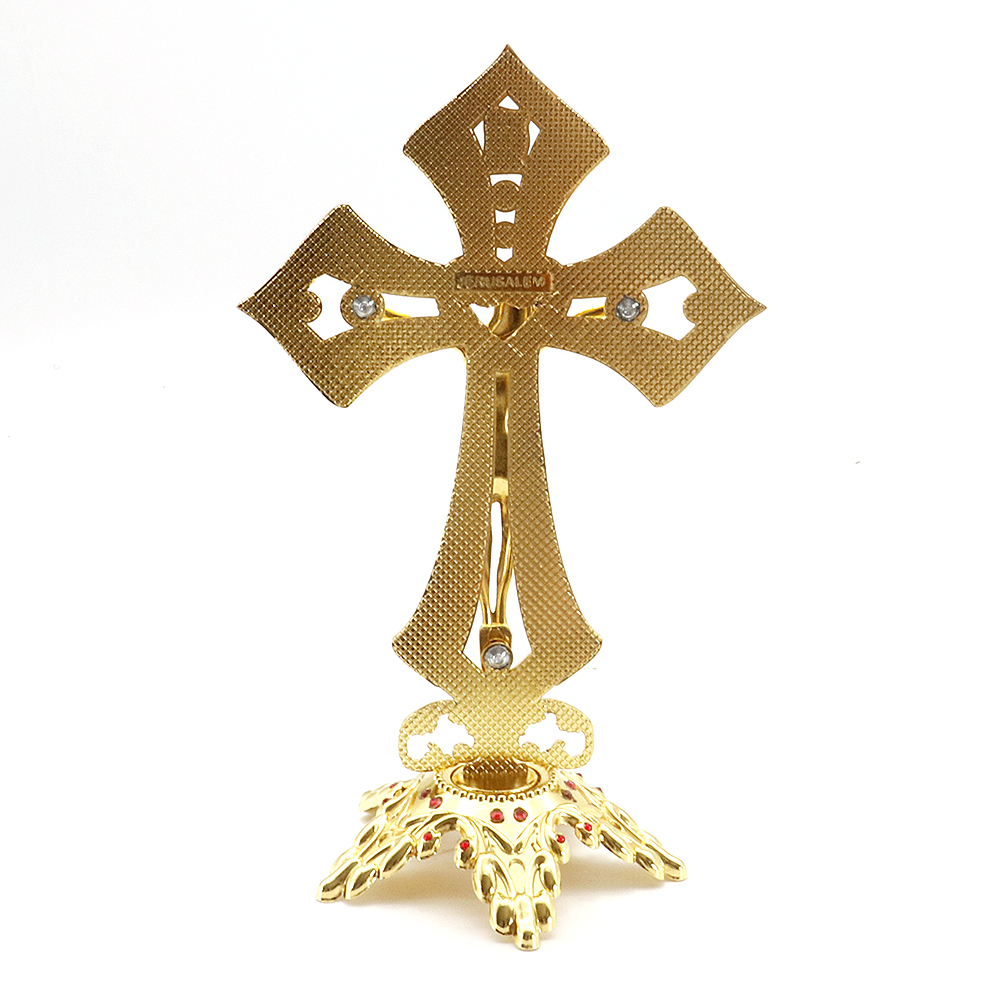 Katholieke Jezus Kruis Heilig Christendom Vergulde Blauw Heilig Hart Liefde Fire Cruces Jesus Cristo Crucifixo Kerk Decor Religioso