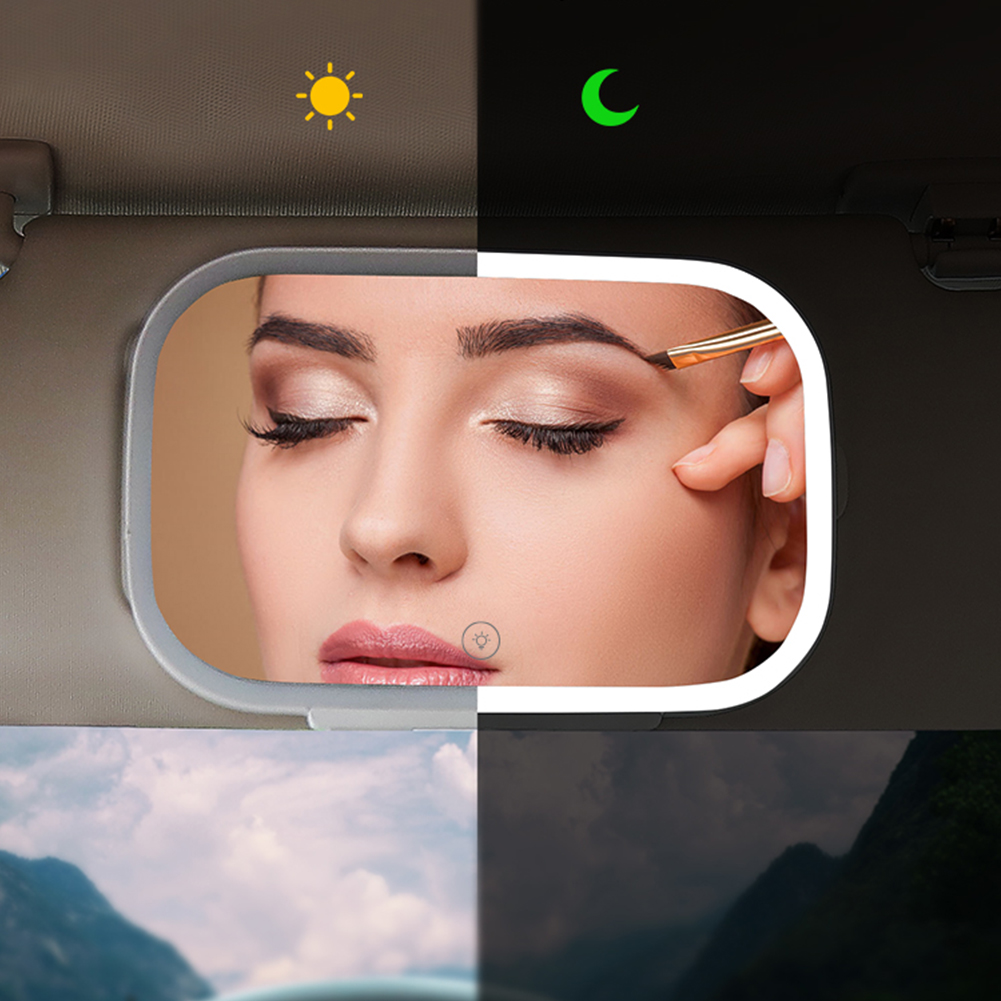 Auto Zonneklep Make-Up Spiegel Touch Screen Auto Interieur Zonwering Hd Cosmetische Spiegel Auto Styling Decoratie