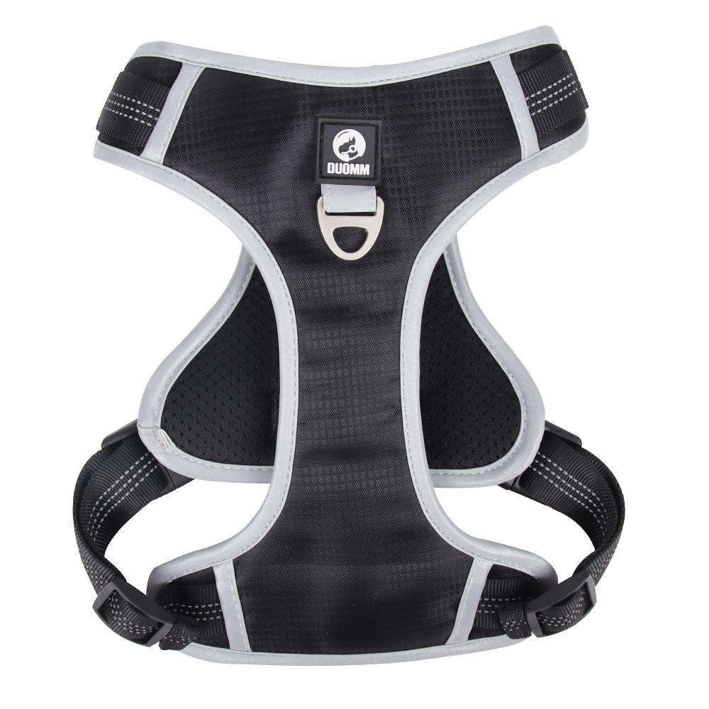No Pull Breathable Large Dog Harness Reflective Adjustable Pet Dogs Harness Vest for Medium Big Dog Running Training Harnesses: Black / M 50-62CM Chest