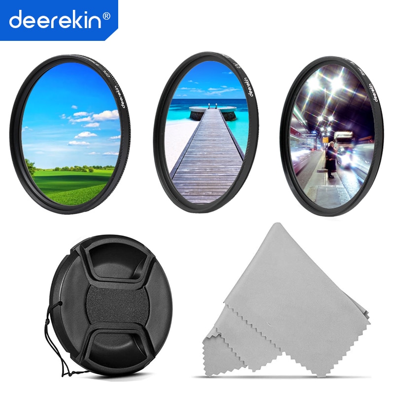 Deerekin 43mm Polarisator CPL + UV + Ster (6x) lens Filter Kit voor Digitale Camera 43mm Canon Nikon Panasonic LX100 II Lenzen