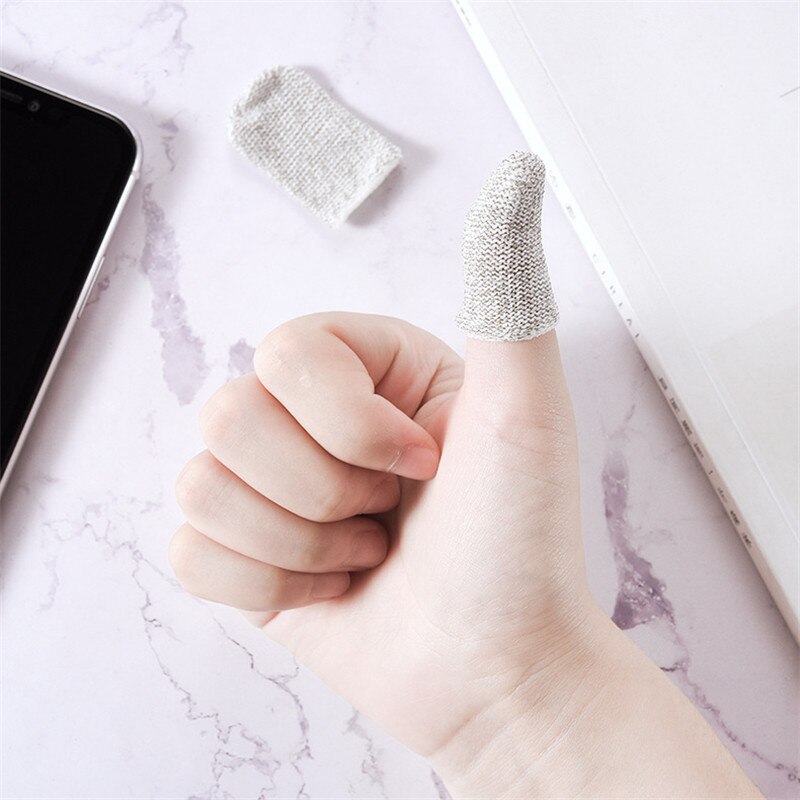 Sweatproof dito culla Ultra-sottile fibra d'argento Mangiare pollo punta delle dita finger sleeve Anti-scivolo piedi artefatto fatto A Mano: 13 silver black