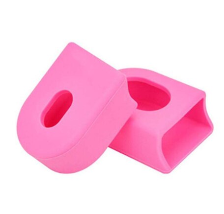 1Pair Bicycle Crank Arm Protector Cover Tear Resistance Silicone Road Bike Universal Crankset Protective Caps MTB Accessories: Pink