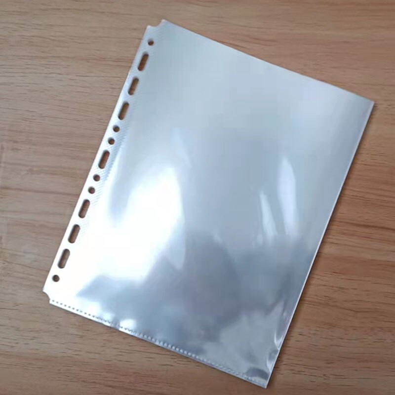 100PCS/Lot A5/B5 Thick 6-9 Hole Loose Leaf File Holder Documents Paper Organizer PVC Sheet Inner Page Protectors Office Supplies