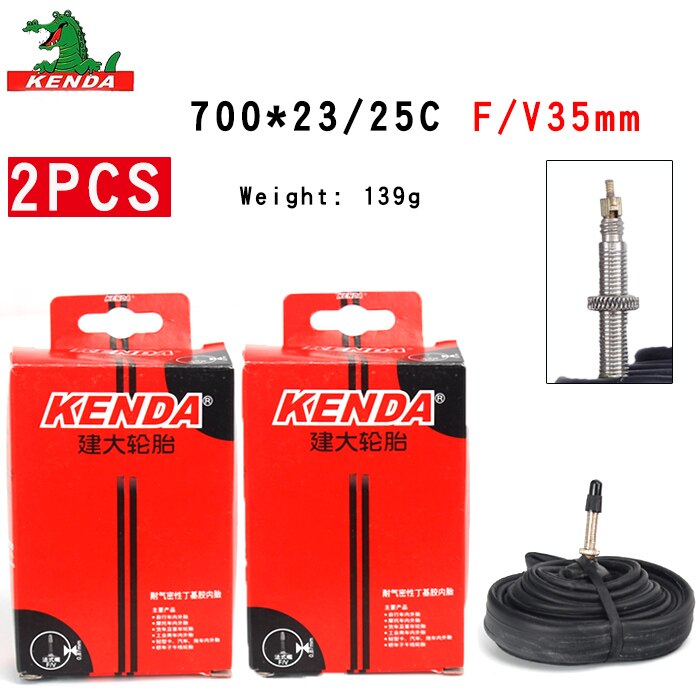 2 PCS Kenda Bicicleta Tubo Interno 700X23/25C Americano válvula válvula Francês 700C Ciclismo Mountain Bike Butil peças de borracha de Pneu: 700X23-25C  FV35mm