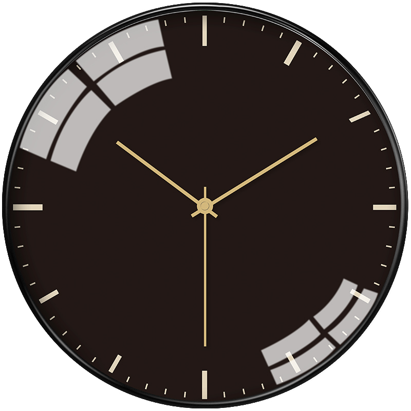 Gold Luxury Glass Wall Clock Black Large Modern Nordic Wall Clock Modern Reloj Pared Home Decoration EA60WCgg: A / 8 inches