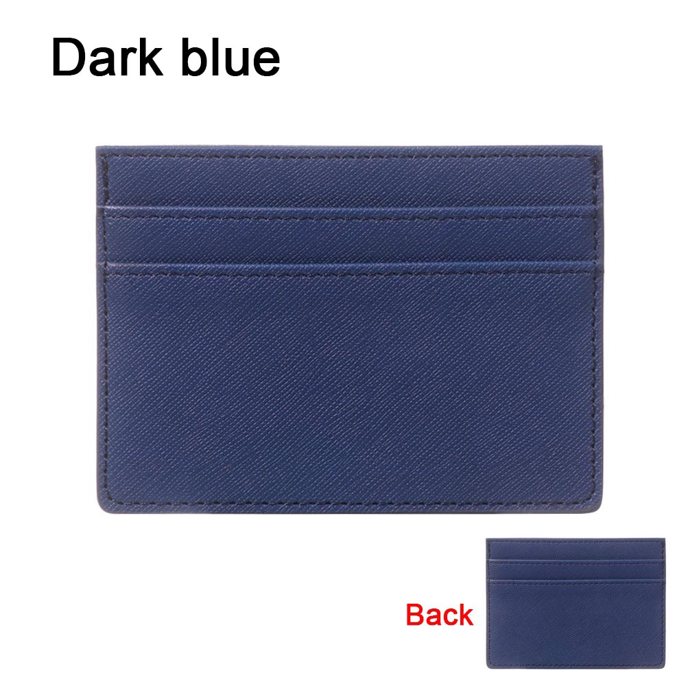 Dubbelzijdig Kaarthouder Slanke Bank Credit Card Id Kaarten Coin Pouch Case Tas Portemonnee Organisator Vrouwen Mannen Dunne Business card Wallet: dark blue