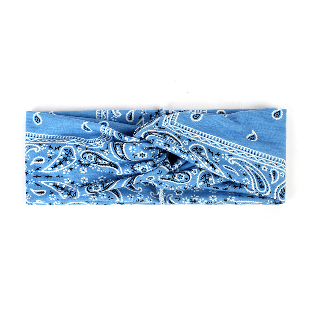 boho Handmade Women Twist Headbands Hair Accessories Acrylic Bandana Scarf Square Female hair band Rock Cool Girls Turban: Light Blue