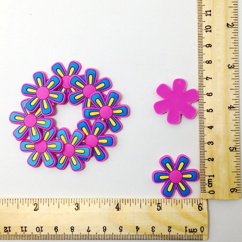 10PCS Mini Bloemen Plaksteen Zachte PVC DIY Craft Voor Haar Accessoire/Broche/Sleutelhanger/Bladwijzer/Bril frame: 8