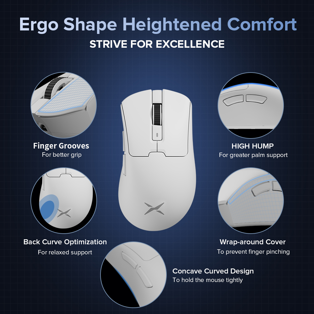 Delux M900 Draadloze Gaming Muis Ergonomische PAW3311 63g Magnetische RGB Opladen Dock voor Rechts Grote Hand PC Gamer