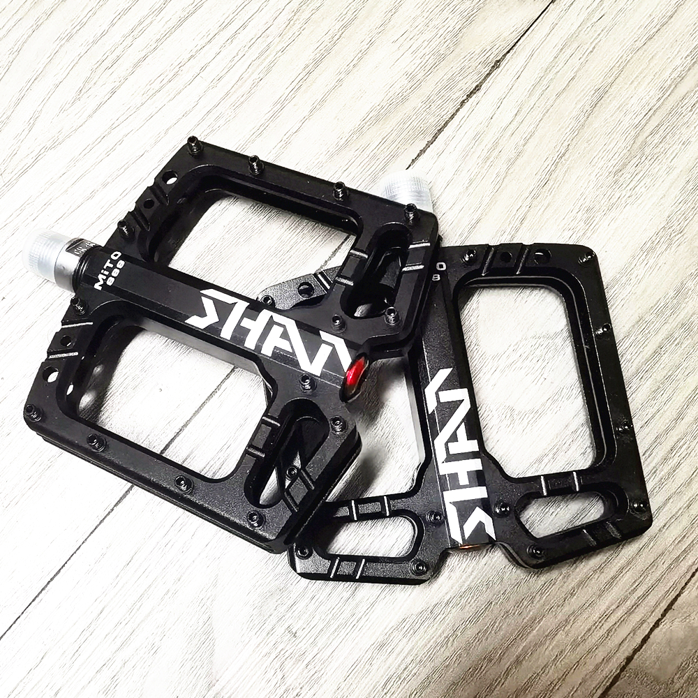Pedales de bicicleta de montaña Pedales lubricados anchos de aleación de aluminio con 3 rodamientos Pedal antideslizante para ciclismo, pedal de bicicleta de carretera