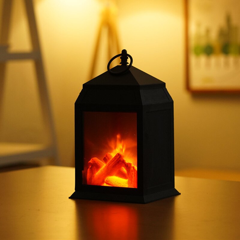 Led Simulation Fireplace Flame Light Nordic Style Christmas Ornament Home Decoration XH8Z: large square flame l