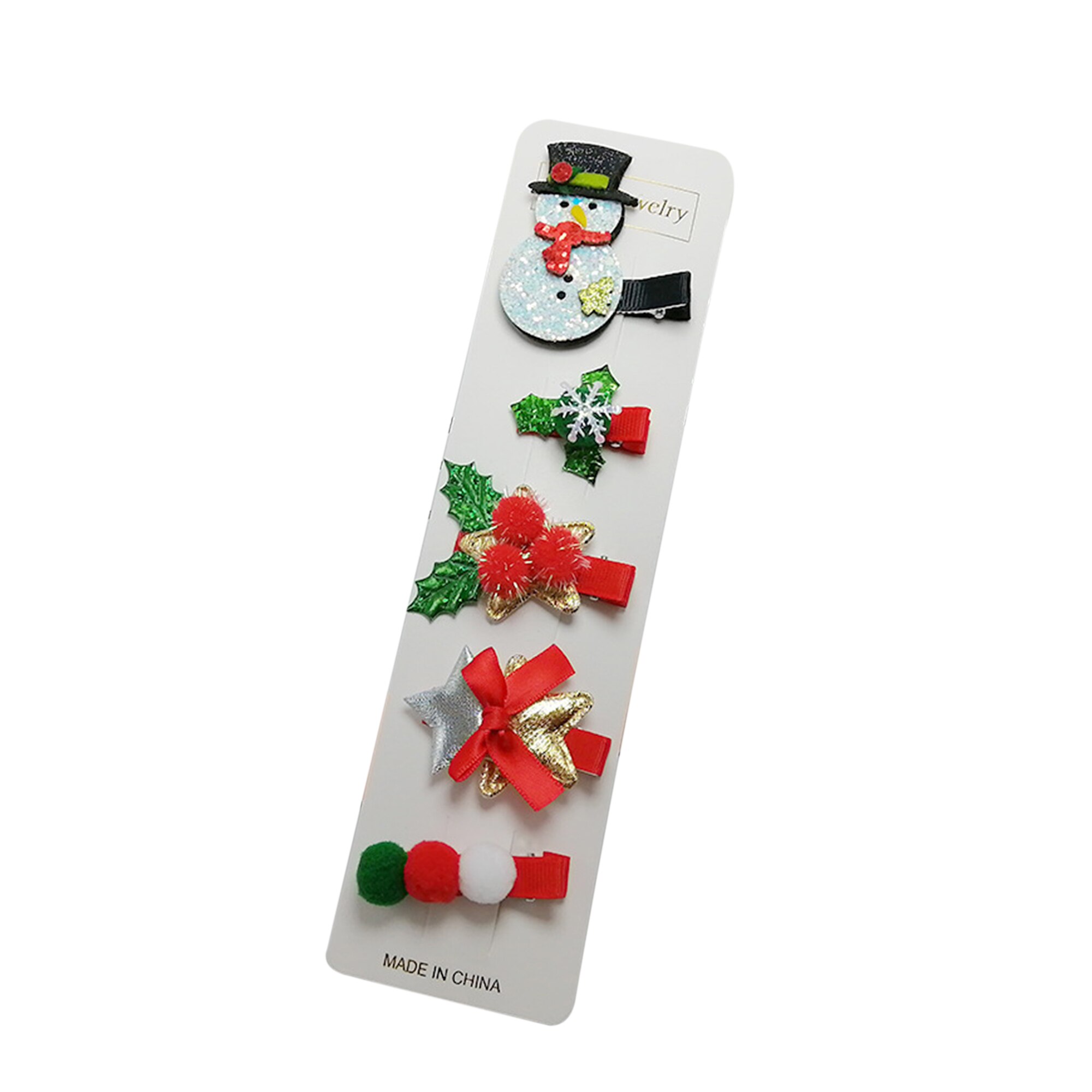 Citgeett Christmas Hair Clips Lovely Snowman Xmas Tree Hat Snowflake Hair Barrettes for Women Girls: F