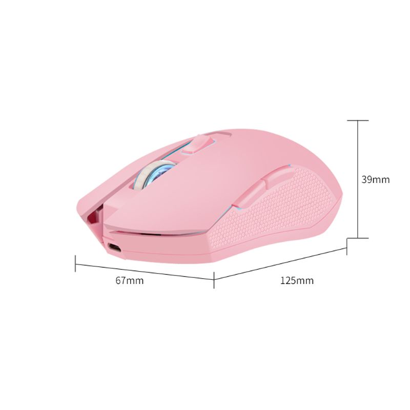 Pink Silent LED Optical Game Mice 1600DPI 2.4G USB Wireless Mouse for PC Laptop