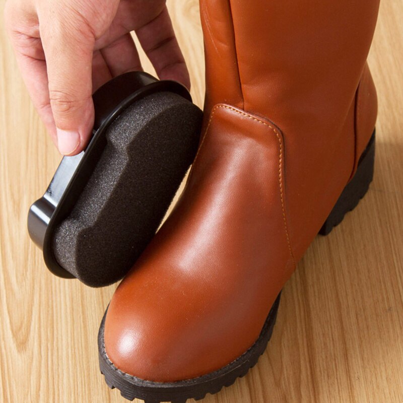 Black Leather Cleaner Boot Polishing Cleaning Device Reusable Shoes Brush Living Room Travel Gadget Durable Sponge Shoes Brush