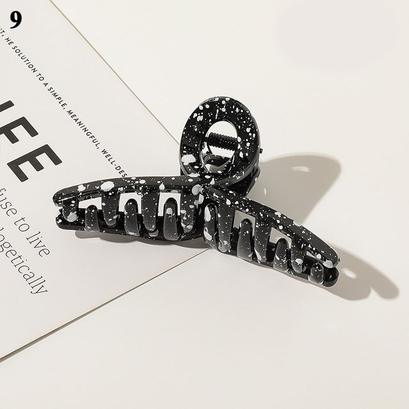 Melk Koe Kleur Geometrische Grote Haar Klauwen Vrouwen Meisjes Vintage Hollow Acryl Haarspelden Acetaat Haar Clips Krab Haar Accessoires