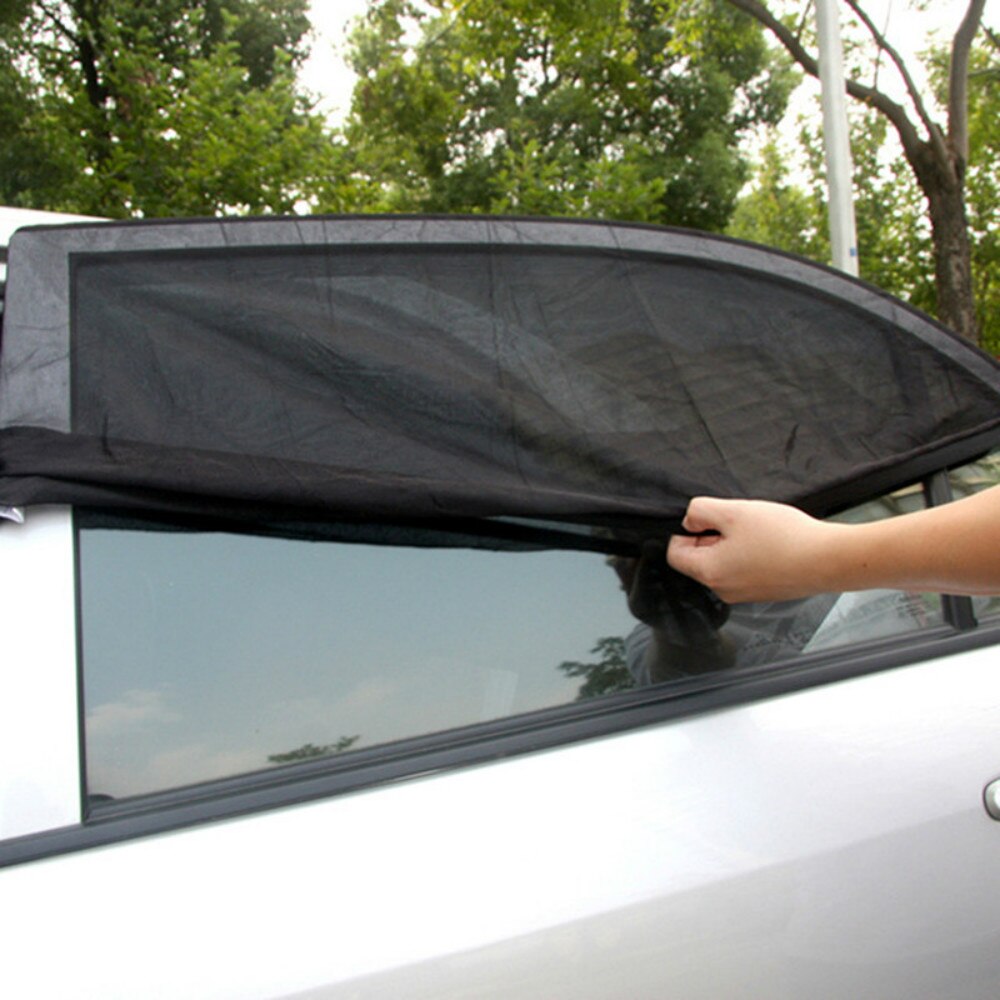 2 stk. 110*50cm vindues solskærm sort mesh dækning barn uv beskyttelses skjold til de fleste bil bil bil bagrude solskærm