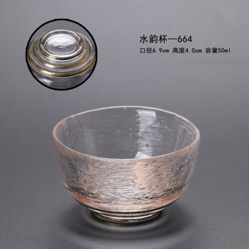 Japanske snapseglas kop krusning guldkant whiskyglas vintage vinglas home kieliszki do wina juice glas  ac50gc: Stil 3-50ml