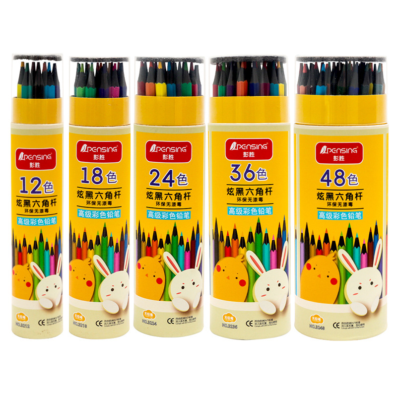 Lápices de colores de dibujos animados para niños, lápiz de dibujo, papelería, lápices bonitos, multicolor, respetuoso con el medio ambiente, lápiz de colores, suministros de arte