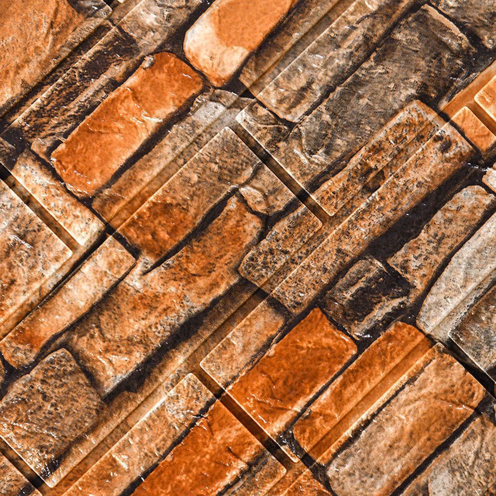 3D Wall Sticker Waterproof Self-adhesive Imitated Brick Wallpaper PE Foam Background For Living Room Kitchen TV Backdrop Decor