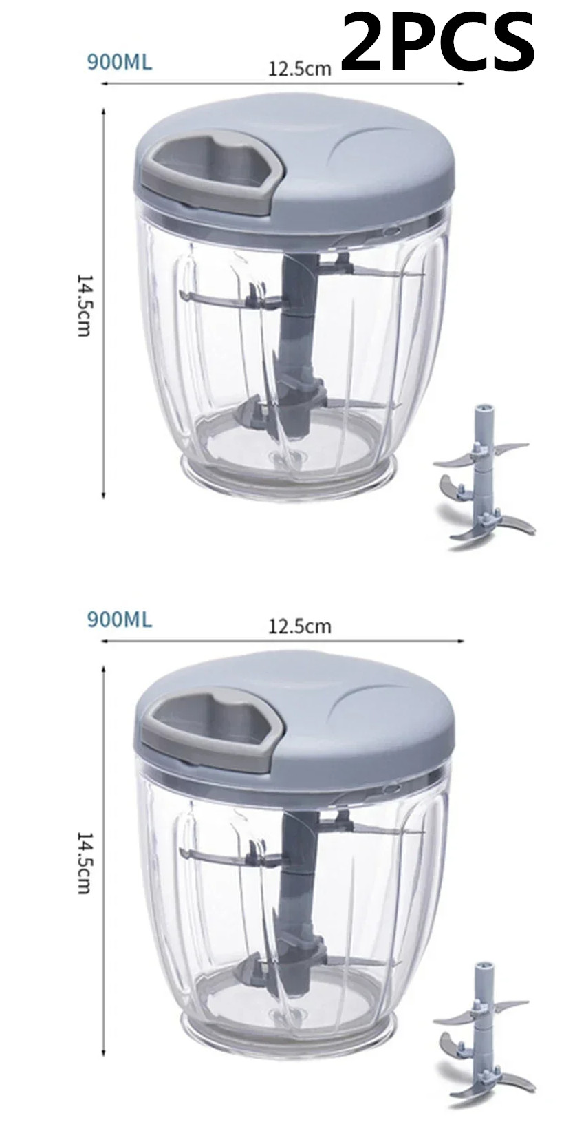 500/900ML Knoflook Chopper Handmatig Draaien Groentesnijder Chopper Slicer Fruit Knoflook Crusher Keuken Gadget Blenders Vleesmolen: Army Green