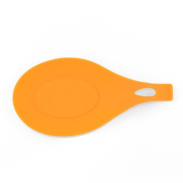 Silikone ske isoleringsmåtte silikone varmebestandig dækkeserviet bakke ske pad drikke glas coaster køkken gadgets værktøj: Orange