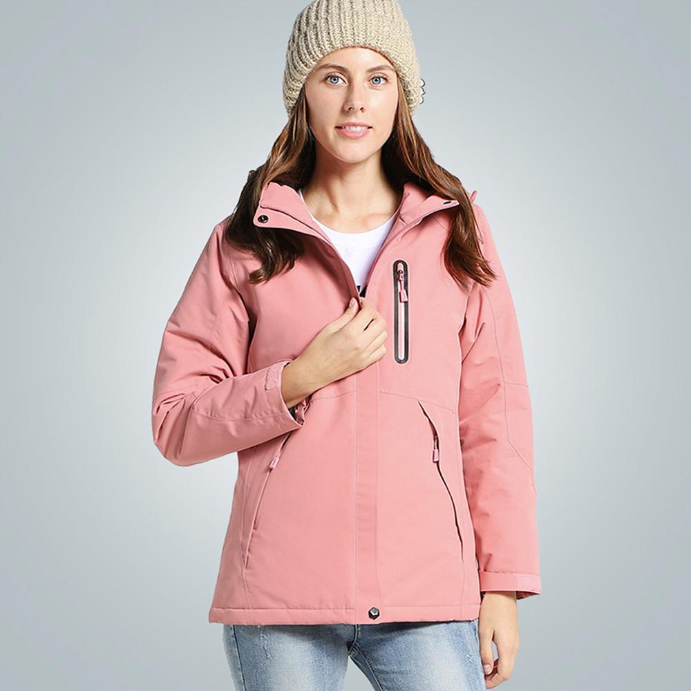 Winter Intelligent Heating Jacket USB Charging Women Heated Coat Outdoor Fleece Female Windproof Climbing Clothes