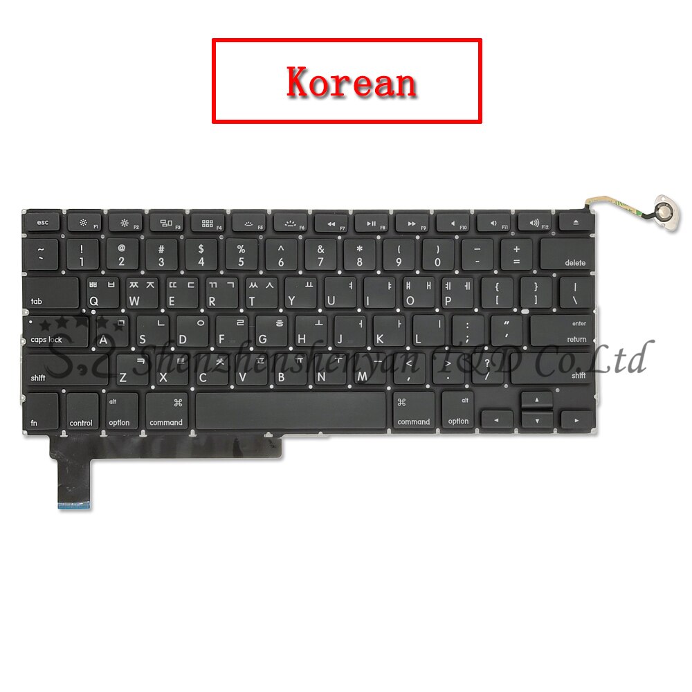 A1286 For Macbook Pro 15" Replacement Keyboard US UK Russian French Spain Japanese Arabic Version Years: Korean
