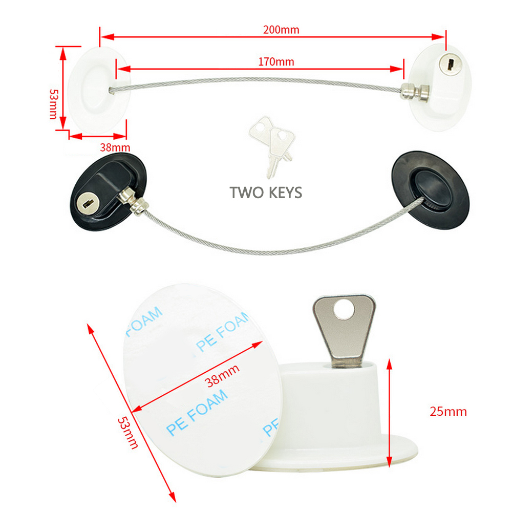 1 PC Fenster Tür Schutz Mit Schlüssel Kind Sicherheit Lock Baby Schrank Schutz Blockers Kinder Türschlösser Verhindern Fallen