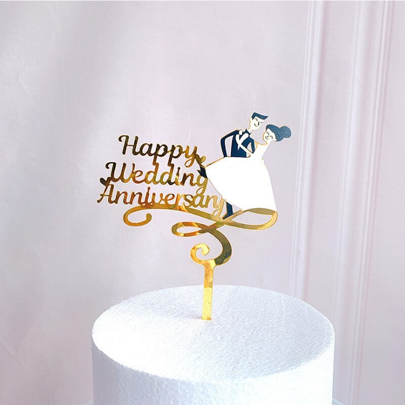 Merry Christmas Cake Sign Topper Acrylic Cake Card Inserting Party Cake Decoration Xmas Plug-in Party Supplies: Happy wedding