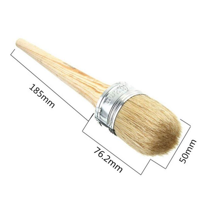 Cepillo de cera para pintura, para pintar o encerar muebles, plantillas Folkart, decoración del hogar, pinceles grandes de madera con cerdas naturales