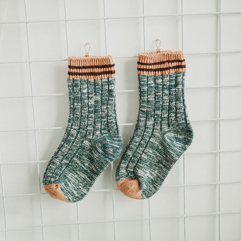 Baby Lotus Winter Sokken Meisjes Kids Grappige Sokken Warme Wollen Gestreepte Zachte Jongens Mode Korte Sokken