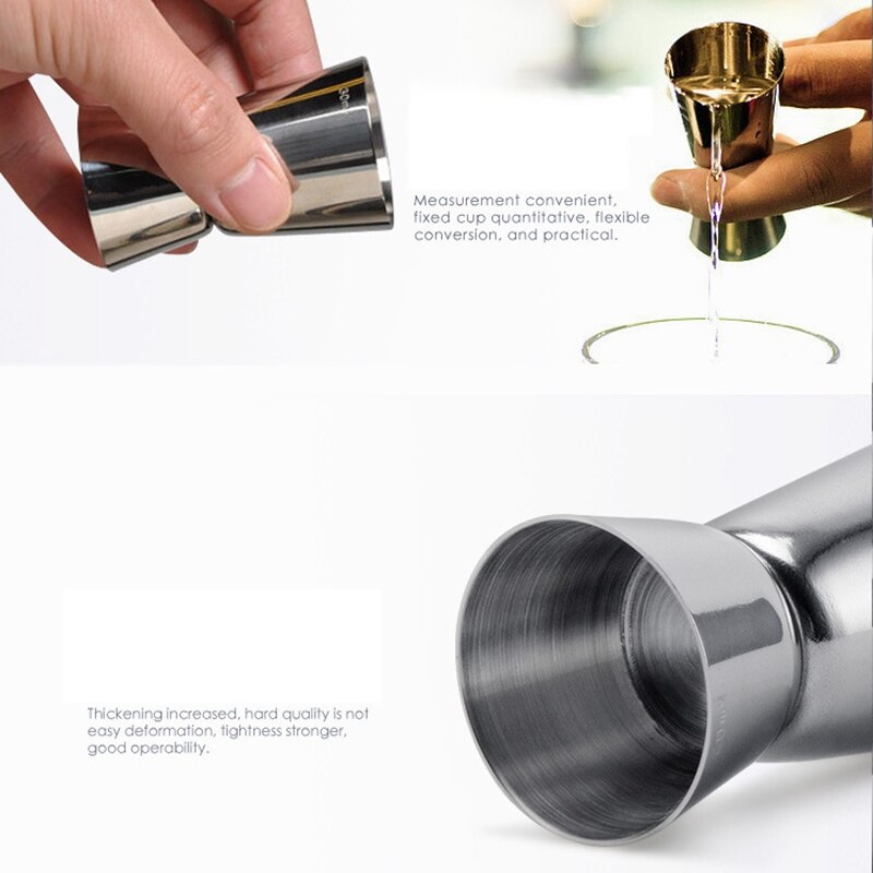 Measure Cup Bar Party Wine Cocktail Shaker Jigger Single Double Shot Short Drink Rectification Nixed Drink(3 Sizes)