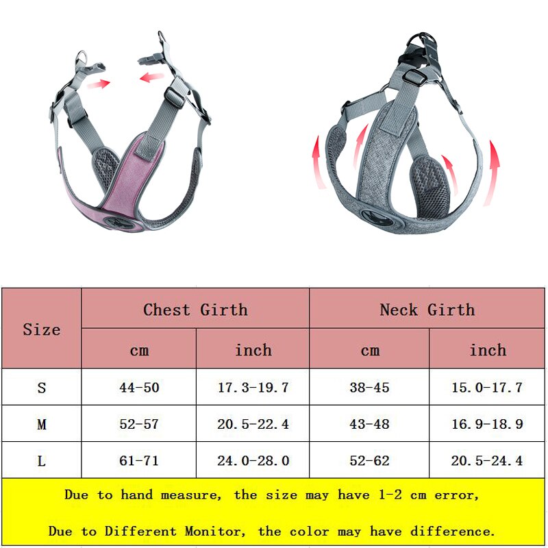 Reflective Dog Collar Harness For Small Medium Dogs Padded Harnesses Vest Puppy Dog Chest Strap Chihuahua Pug Pet Supplies 25